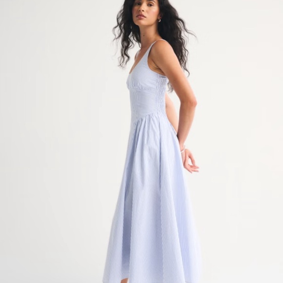 Abercrombie & Fitch Light Blue Striped Midi Dylan Dress - Picture 5 of 6